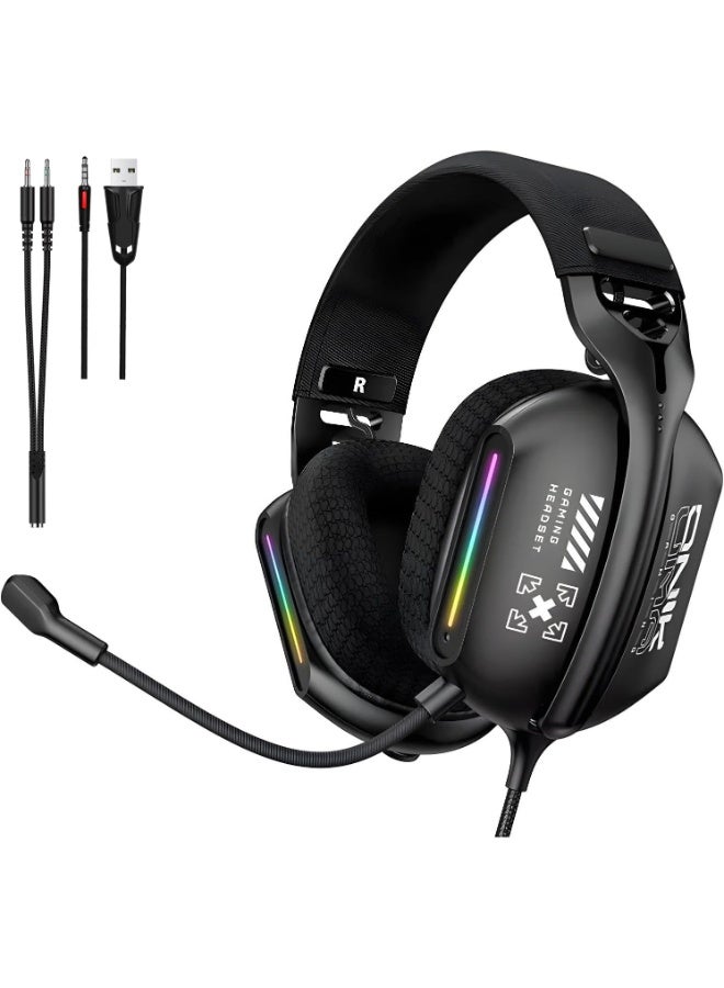onikuma X12 RGB  Gaming Headsets - 40MM Drivers 3D Surround Sound & Competitive Performance - Image 1